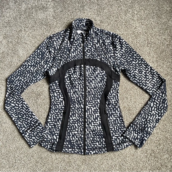 Lululemon Define Jacket Sz 4 In Net Pop White Black / Black - Picture 5 of 9